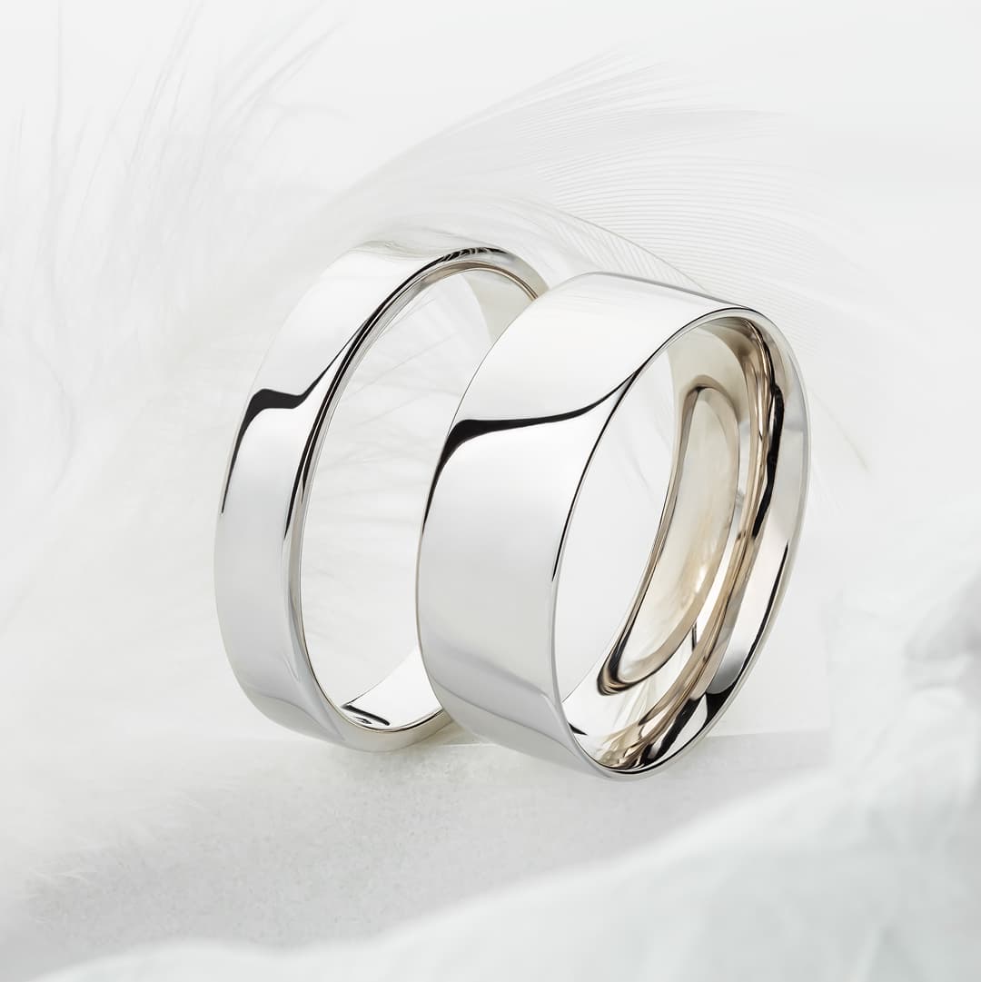 Пара обручок американки з білого золота 200-0840-200-0870 (18)