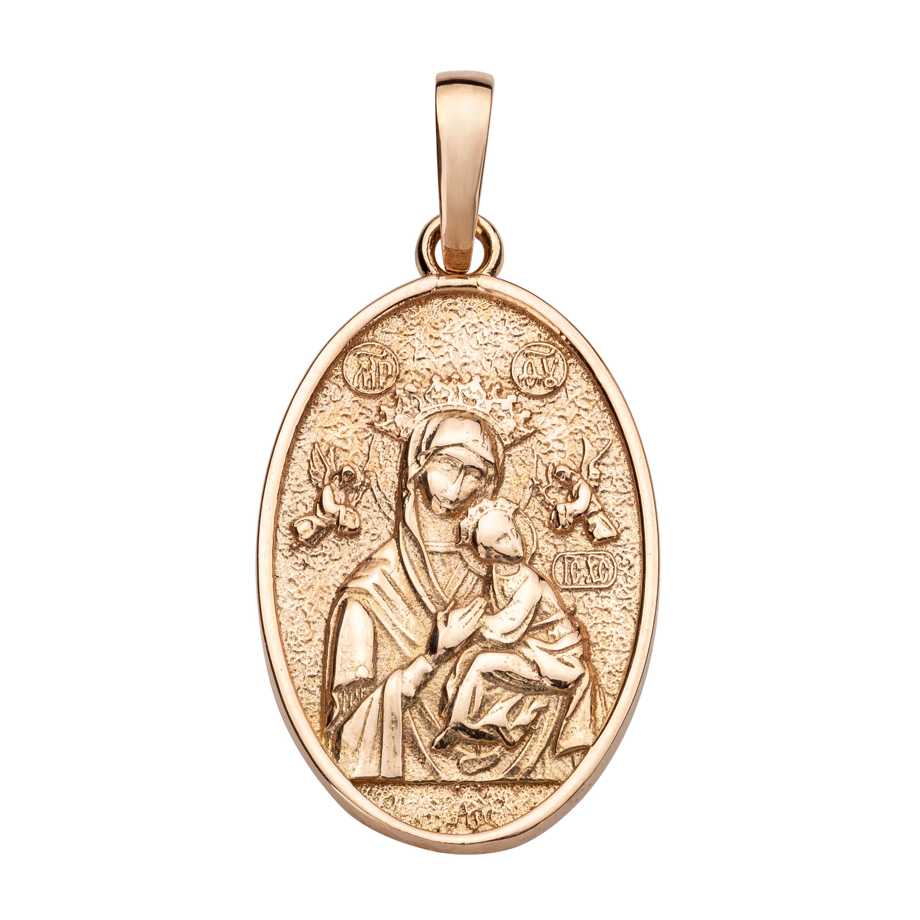 Медальйон "Матері Божої Неустанної Помочі" з червоного золота