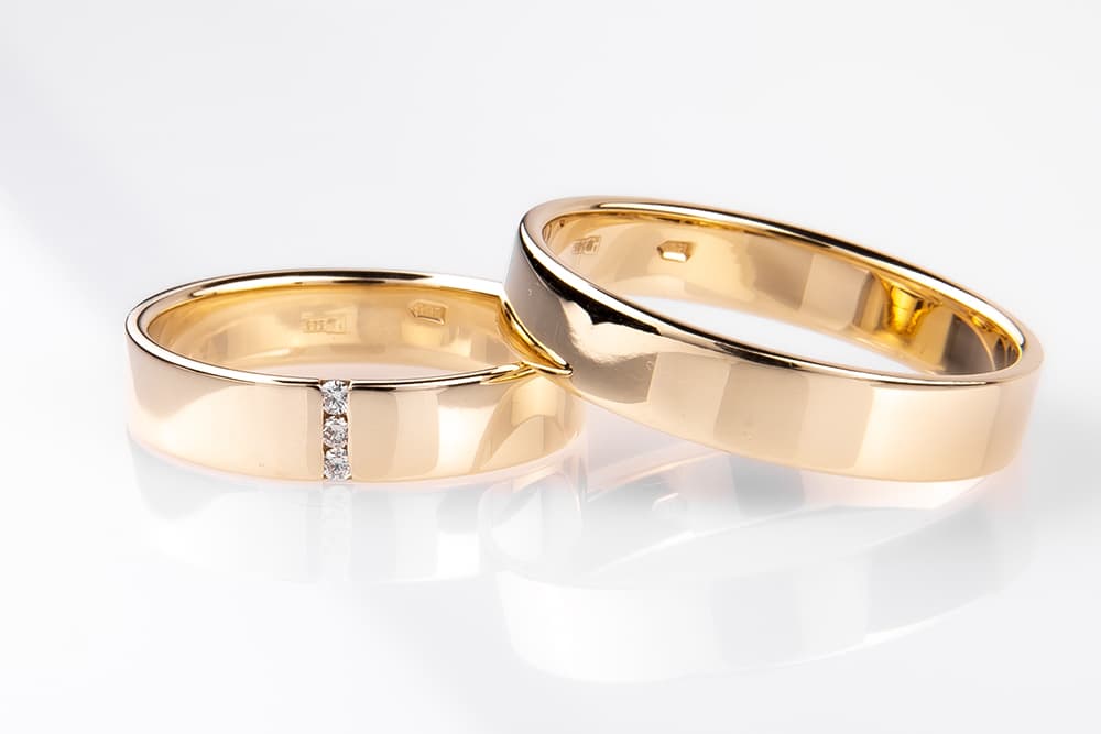 Обручка з діамантами "Лімончелло" з лимонного золота 420-0054