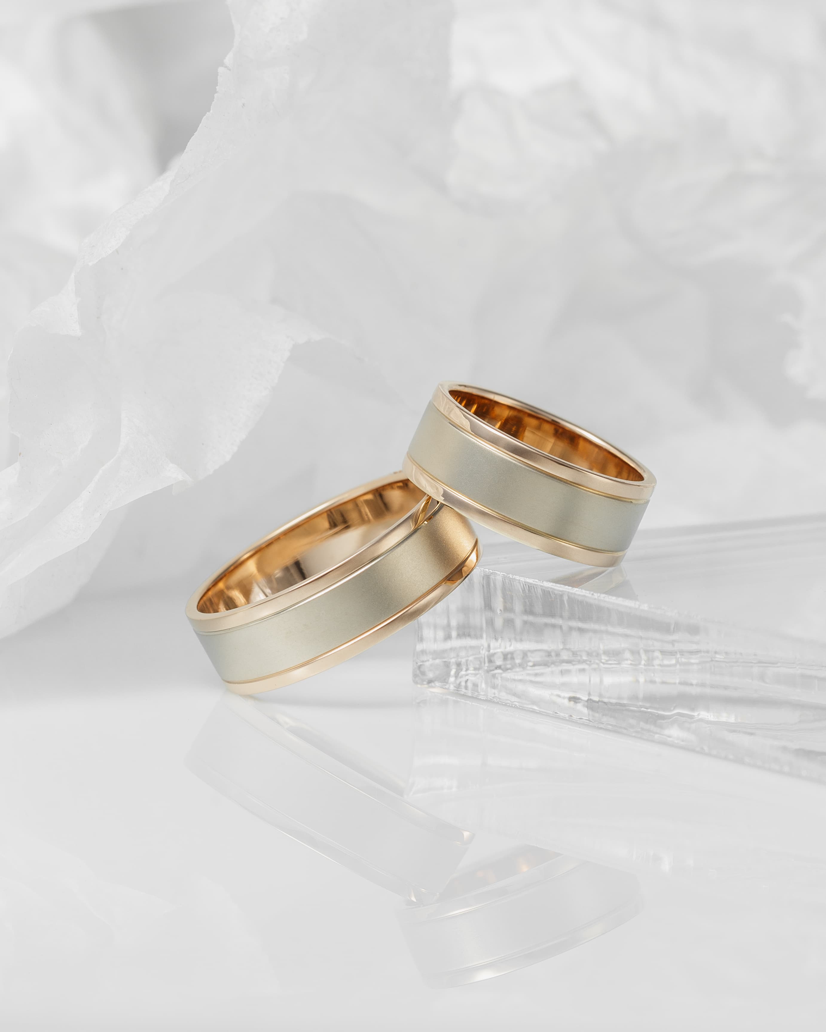 Обручка "Берег океану" з комбінованого золота 300-0133.S (16)