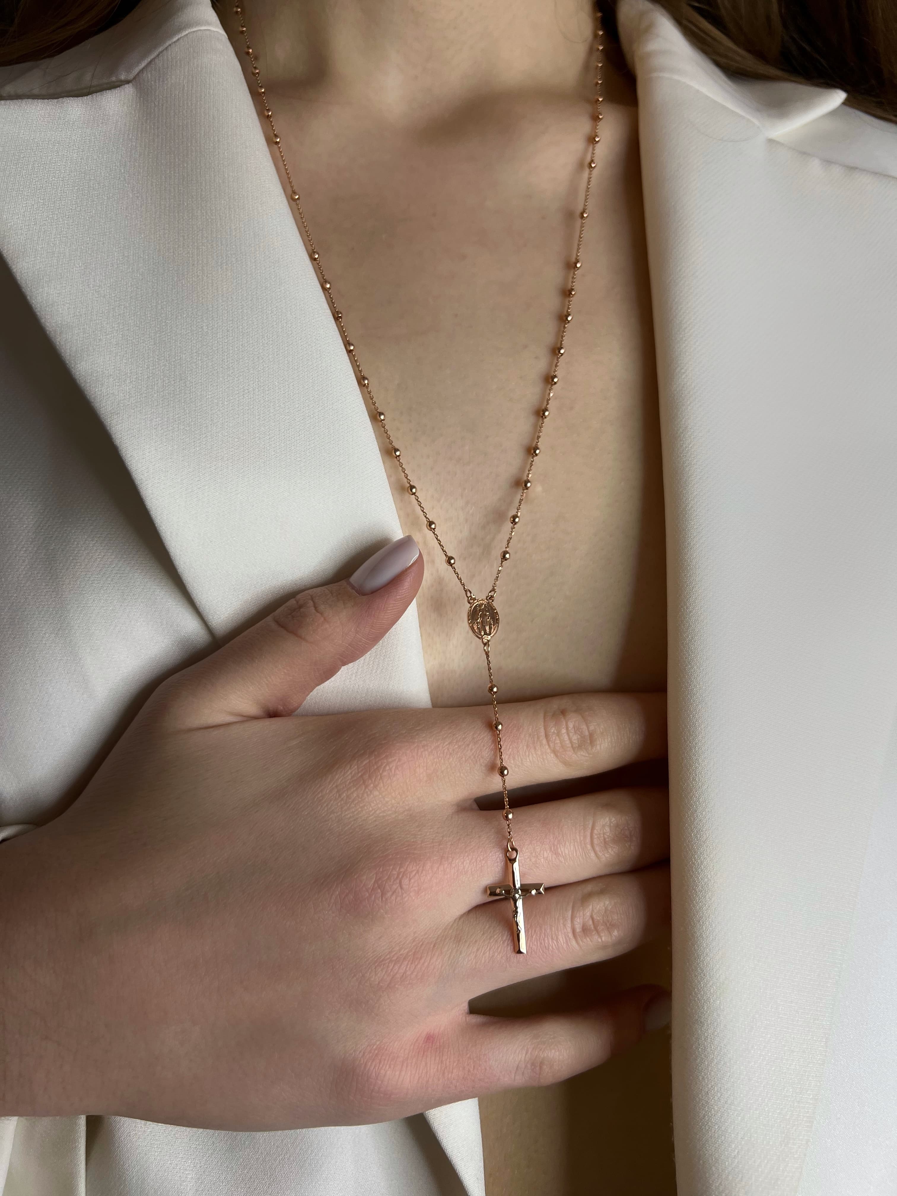 Вервиця з червоного золота Rosary 305-0898