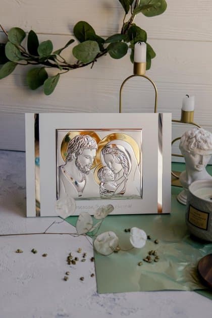 Ікона срібна Свята Родина з надписом 25х17см UKR 81387 2L (25x17)