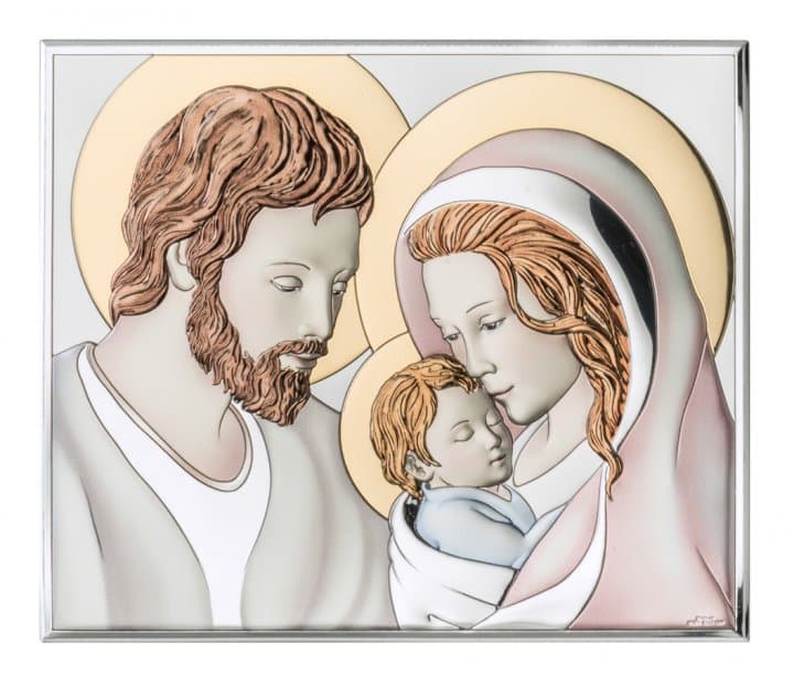 Ікона срібна Свята Родина кольорова 26х21см 81340 4LCOL (26х21)