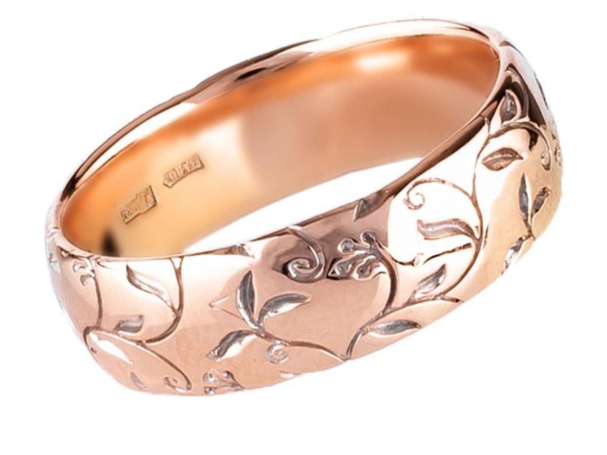 Обручка "Ліна" з червоного золота 100-0175 (17,5)
