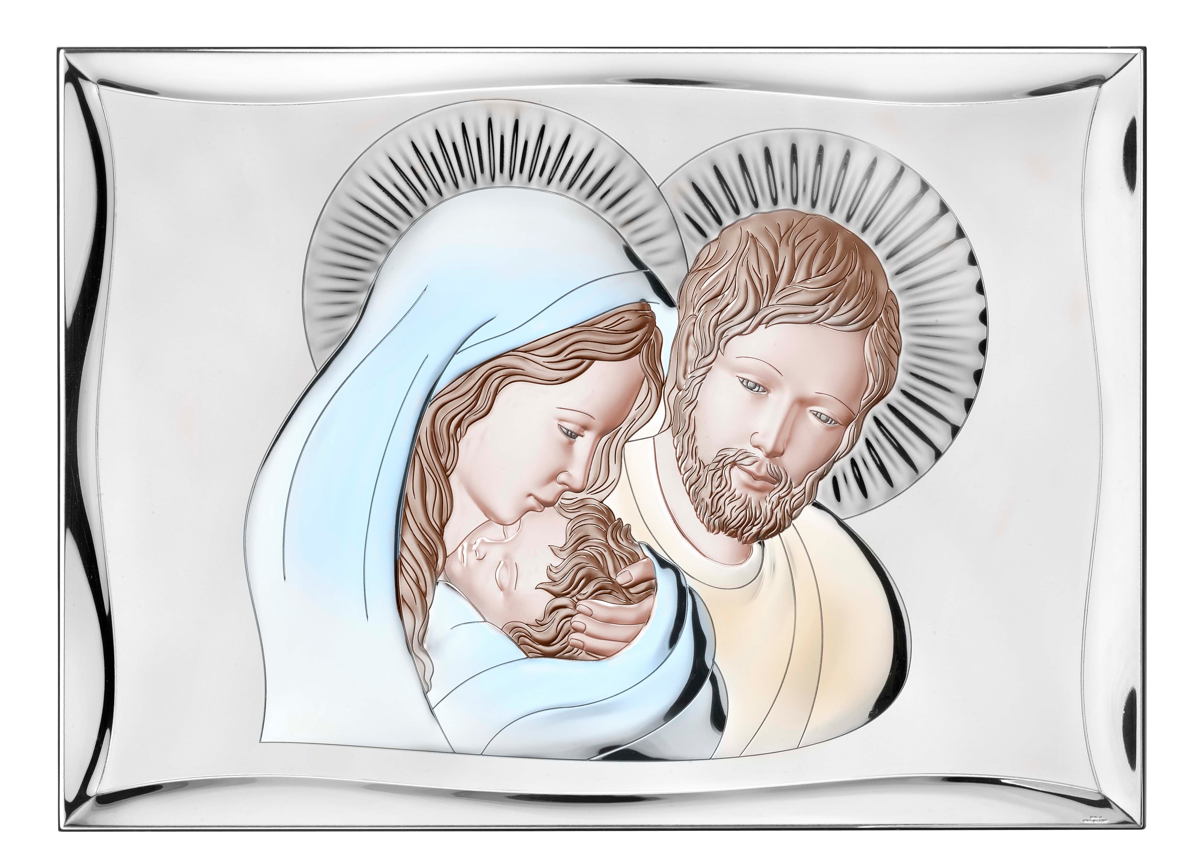 Ікона срібна Свята Родина кольорова 35х50см 81301.7LCOL (35х50)