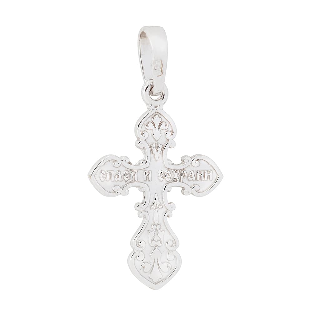 Хрестик з розп'яттям з білого золота 205-0859
