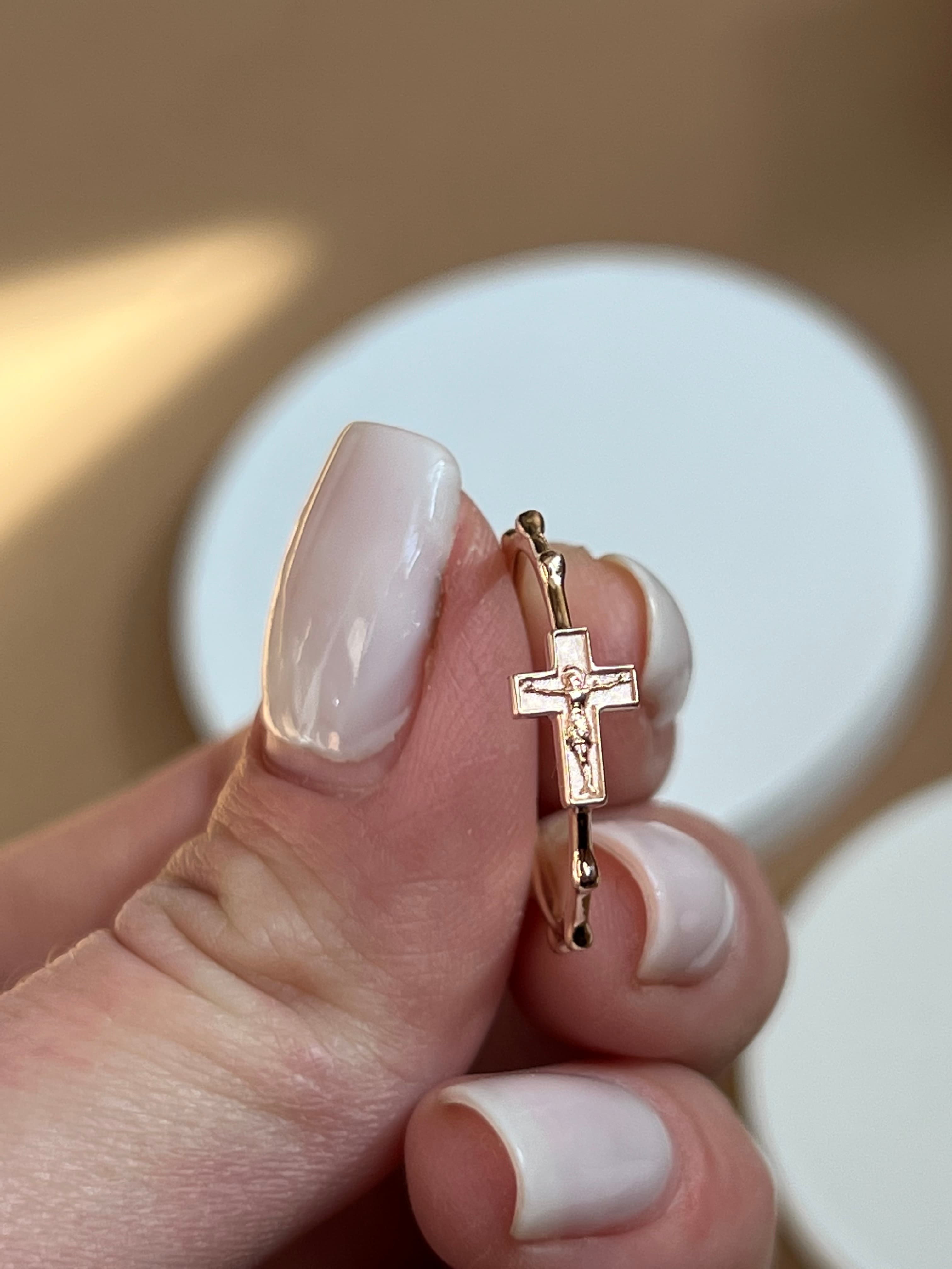 Перстень-вервиця з червоного золота 103-0382 (16)