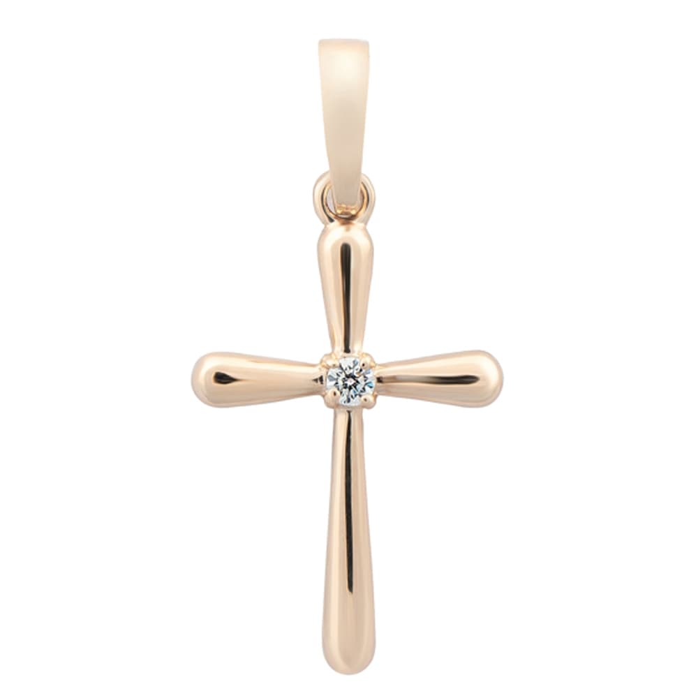 Хрестик з куб. цирконієм "Polaris S" з червоного золота 165-0737.03