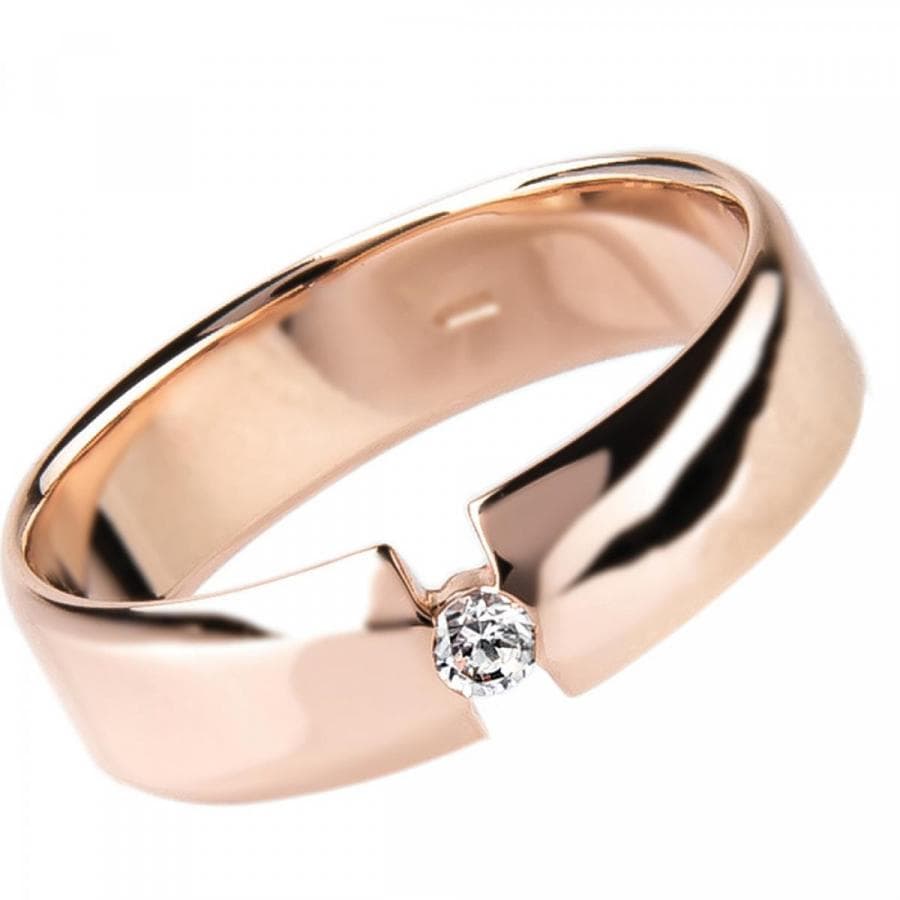 Обручка з куб. цирконієм "Butterfly" з червоного золота 160-0006 (17,5)